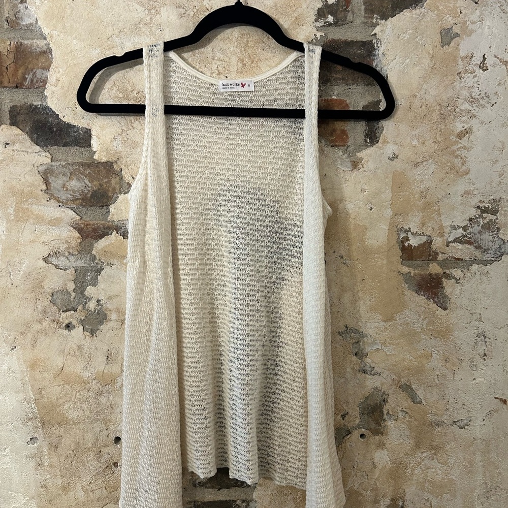 Knitworks Cream Knit Top with Textured Pattern
